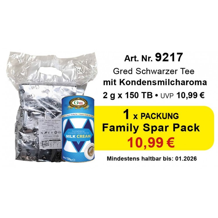 Art. 9217 Gred Schwarzer Tee mit Kondensmilcharoma 2gr. x 150TB